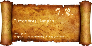 Turcsány Margit névjegykártya